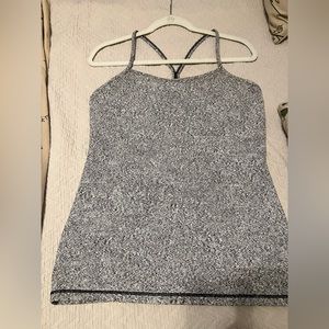 Lululemon Power Y Strap Tank, Size 12, heather grey color